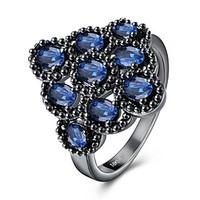 Ring Crystal AAA Cubic ZirconiaBasic Unique Design Flower Style Rhinestone Heart Geometric Friendship Turkish Gothic Double Sided Cute
