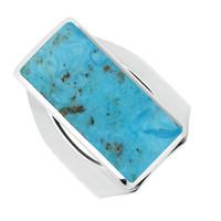 ring turquoise and silver medium oblong