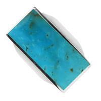 Ring Turquoise And Silver Large Oblong R064