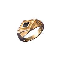 Ring Whitby Jet And 9ct Yellow Gold Diamond Shape Signet