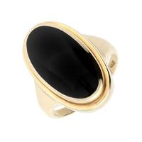 Ring Whitby Jet And 9ct Yellow Gold Top Hat