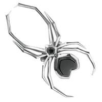 ring whitby jet and silver large spider