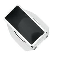 Ring Whitby Jet And Silver Medium Oblong