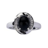 ring whitby jet and 18ct white gold diamond oval pave