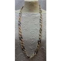 river island chunky cream and silver necklace river island size large  ...