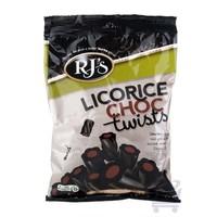 rj licorice choc twists 280g