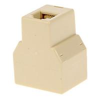 rj11 female to 2 female adapter beige