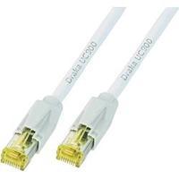 RJ49 Networks Cable CAT 6A S/FTP 0.50 m White Flame-retardant, incl. detent DRAKA