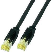 RJ49 Networks Cable CAT 6A S/FTP 0.50 m Black Flame-retardant, incl. detent DRAKA