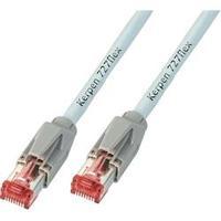 RJ49 Networks Cable CAT 6 S/FTP 0.50 m Grey Flame-retardant, incl. detent Kerpen