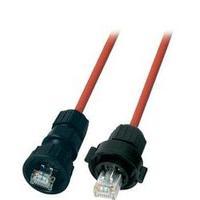 RJ49 Networks Cable CAT 6 S/FTP 1 m Red, Black Flame-retardant, incl. detent EFB Elektronik
