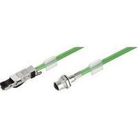 RJ49 / M12 Networks Cable CAT 5, CAT 5e S/UTP 0.50 m Green Flame-retardant, incl. detent Weidmüller