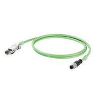 RJ49 / M12 Networks Cable CAT 5, CAT 5e S/UTP 1.50 m Green Flame-retardant, incl. detent Weidmüller