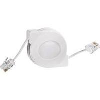 RJ49 Networks Cable CAT 5e U/UTP 1.80 m White highly flexible, incl. detent, incl. recoiler Renkforce