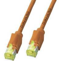 RJ49 Networks Cable CAT 6A S/FTP 0.50 m Orange Flame-retardant, incl. detent DRAKA