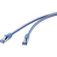 RJ49 Networks Cable CAT 6A S/FTP 0.50 m Blue-grey Fabric sleeve, gold plated connectors Renkforce