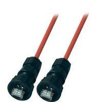 rj49 networks cable cat 6 sftp 1 m red black flame retardant incl dete ...