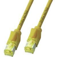 RJ49 Networks Cable CAT 6A S/FTP 0.50 m Yellow Flame-retardant, incl. detent DRAKA