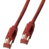 RJ49 Networks Cable CAT 6 S/FTP 0.50 m Red Flame-retardant, incl. detent Kerpen