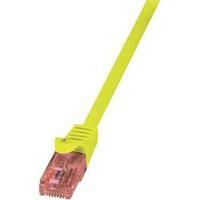 RJ49 Networks Cable CAT 6 U/UTP 0.50 m Yellow Flame-retardant, incl. detent LogiLink