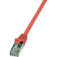 rj49 networks cable cat 6 futp 025 m red incl detent logilink