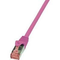 RJ49 Networks Cable CAT 6 S/FTP 10 m Pink Flame-retardant, incl. detent LogiLink