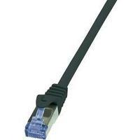 RJ49 Networks Cable CAT 6A S/FTP 0.50 m Black Flame-retardant, incl. detent LogiLink