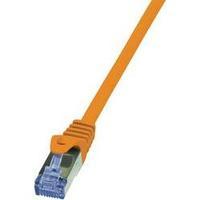 RJ49 Networks Cable CAT 6A S/FTP 1 m Orange Flame-retardant, incl. detent LogiLink