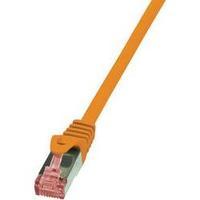 RJ49 Networks Cable CAT 6 S/FTP 0.25 m Orange Flame-retardant, incl. detent LogiLink