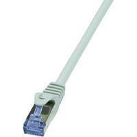 RJ49 Networks Cable CAT 6A S/FTP 0.50 m White Flame-retardant, incl. detent LogiLink