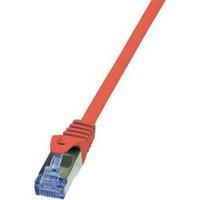 RJ49 Networks Cable CAT 6A S/FTP 0.50 m Red Flame-retardant, incl. detent LogiLink