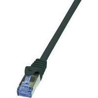 RJ49 Networks Cable CAT 6A S/FTP 0.25 m Black Flame-retardant, incl. detent LogiLink