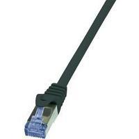 RJ49 Networks Cable CAT 6A S/FTP 1.50 m Black Flame-retardant, incl. detent LogiLink