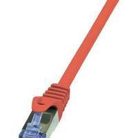 RJ49 Networks Cable CAT 6A S/FTP 0.25 m Red Flame-retardant, incl. detent LogiLink