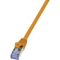 RJ49 Networks Cable S/FTP 0.25 m Orange gold plated connectors, Flame-retardant, incl. detent LogiLink