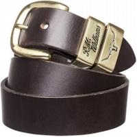 R.M. Williams 3 Piece Work Belt Brass Buckle, Chestnut Brown, 38