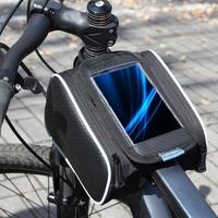 Roswheel Cycling Bike Bicycle Front Top Tube Frame Pannier Double Bag Pouch for 5.5in Cellphone 1.8L 12813L-A