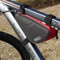 Roswheel Triangle Cycling Bicycle Front Tube Frame Bag Outdoor Mountain Bike Pouch 1.5L Black & Red 12657