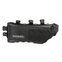 ROSWHEEL Bicycle Bag 3L + 1L Water Resistant Bike Front Frame Tube Triangle Bag Cycling Pannier Bag Pouch