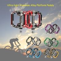 ROCKBROS Ultra-light Aluminum Alloy MTB Bike Bicycle Flat Pedals Road Bike Pedal Cycling Hollow Platform Pedals
