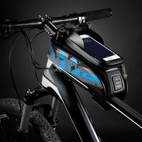 ROCKBROS Water-resistant Cycling Bicycle Bike Top Front Tube Frame Bag Water Resistant Touchscreen Phone Holder Case for 5.8/6.0 Smartphone