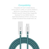 ROCK Cobblestone 1M Nylon Braid Alloy USB 2.0 to TypeC Double-side Charging Data Cable High-speed High-efficiency for for HTC One A9 Letv Max Xiaomi M