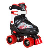 rookie ace adjustable quad roller skates blackred