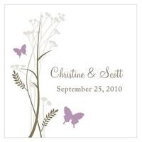 Romantic Butterfly Square Tag