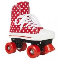 Rookie Quad Roller Skates - Canvas High Polka Dot Red/White