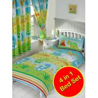 Roar Like a Dinosaur 4 in 1 Junior Bedding Bundle (Duvet + Pillow + Covers)
