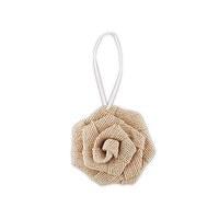 rolled burlap flowers small ivory