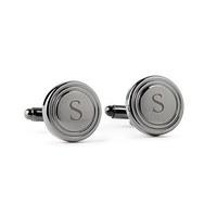 Round Gunmetal Cuff Links