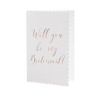 Rose Gold Will You Be My Bridesmaid Cards - 5 Pack