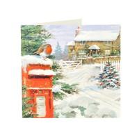 Robin on a Postbox Christmas Cards